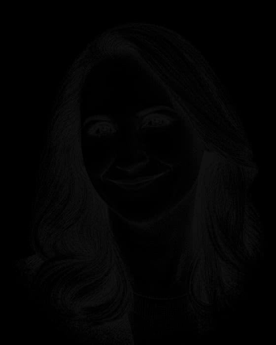 April Dunford, drawn in the style of a newspaper portrait