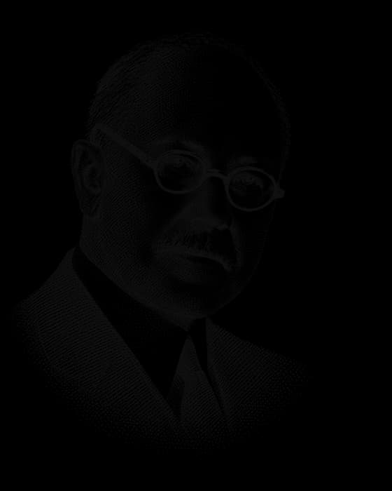 Claude Hopkins, drawn in the style of a newspaper portrait