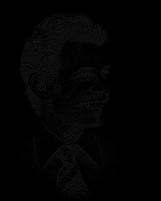 Eugene Schwartz, drawn in the style of a newspaper portrait