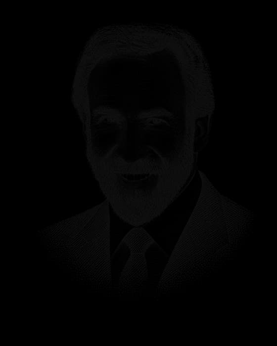Joe Sugarman, drawn in the style of a newspaper portrait