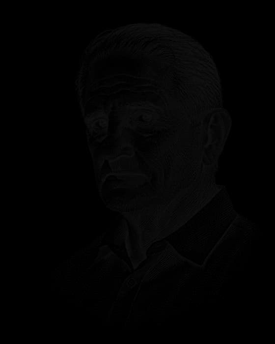 Michael Masterson, drawn in the style of a newspaper portrait